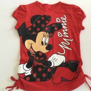 Disney Minnie Mouse On The Ground Shirt, Red T-Shirt, L/G 10-12, Girls Shirt